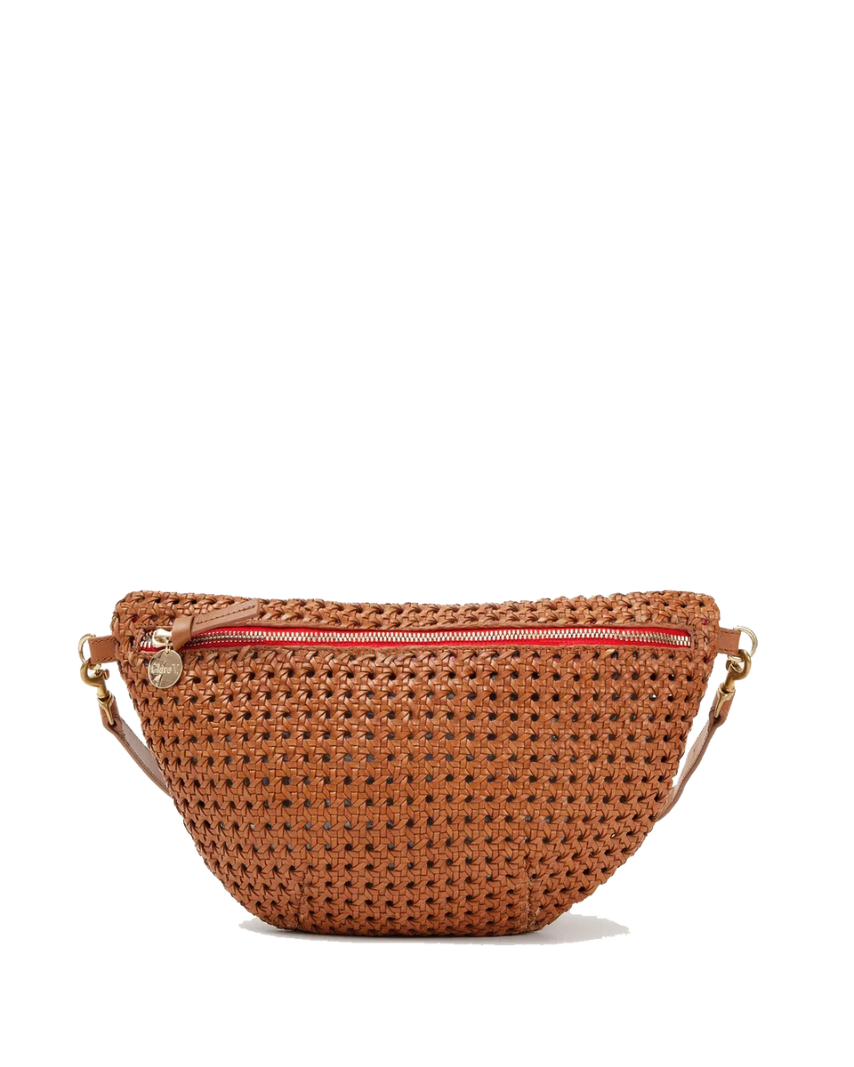 Clare V. Le Zip Sac in Cuoio Croco