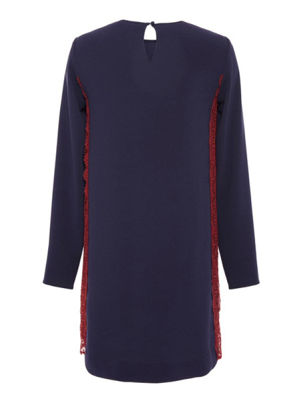 long sleeve crepe shift dress Crepe Shift Lindsey Dress 4